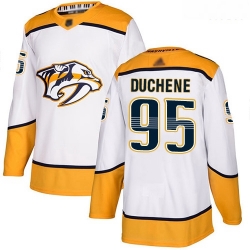 Predators #95 Matt Duchene White Road Authentic Stitched Hockey Jersey