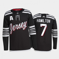 Men New Jersey Devils 7 Dougie Hamilton 2021 2022 Black Stitched Jersey