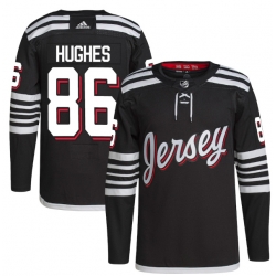 Men New Jersey Devils 86 Jack Hughes 2021 2022 Black Stitched Jersey