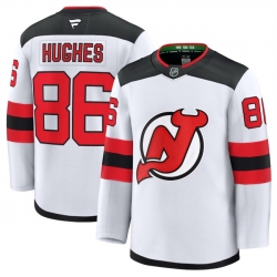 Men New Jersey Devils Active Player Custom White 2024 25 Away Stitched Hockey Jersey