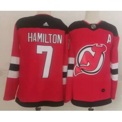 Men's New Jersey Devils #7 Dougie Hamilton Red Authentic Jersey