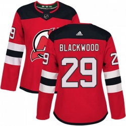 Women New Jersey Devils Mackenzie Blackwood Red Home Adidas Jersey