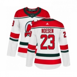 Womens Adidas New Jersey Devils 23 Stefan Noesen Authentic White Alternate NHL Jersey 