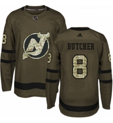 Youth Adidas New Jersey Devils 8 Will Butcher Authentic Green Salute to Service NHL Jersey 