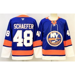 Men New York Islanders 48 Matthew Schaefer Royal 2024 25 Home Stitched Hockey Jersey