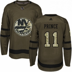 Mens Adidas New York Islanders 11 Shane Prince Premier Green Salute to Service NHL Jersey 