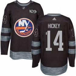 Mens Adidas New York Islanders 14 Thomas Hickey Premier Black 1917 2017 100th Anniversary NHL Jersey 