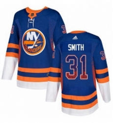 Mens Adidas New York Islanders 31 Billy Smith Authentic Royal Blue Drift Fashion NHL Jersey 