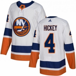 Mens Adidas New York Islanders 4 Thomas Hickey Authentic White Away NHL Jersey 