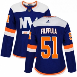 Womens Adidas New York Islanders 51 Valtteri Filppula Premier Blue Alternate NHL Jersey 