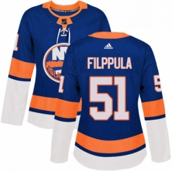 Womens Adidas New York Islanders 51 Valtteri Filppula Premier Royal Blue Home NHL Jersey 