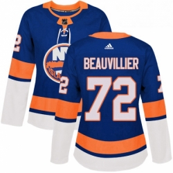 Womens Adidas New York Islanders 72 Anthony Beauvillier Premier Royal Blue Home NHL Jersey 