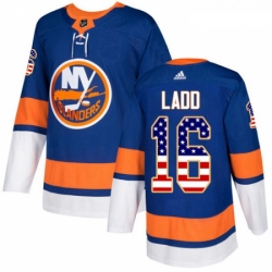 Youth Adidas New York Islanders 16 Andrew Ladd Authentic Royal Blue USA Flag Fashion NHL Jersey 