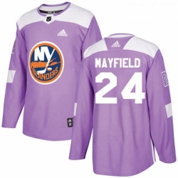 Youth Adidas New York Islanders 24 Scott Mayfield Authentic Purple Fights Cancer Practice NHL Jersey 