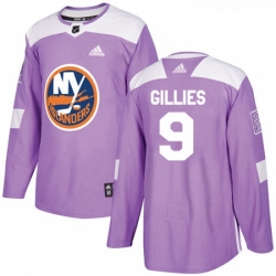 Youth Adidas New York Islanders 9 Clark Gillies Authentic Purple Fights Cancer Practice NHL Jersey 