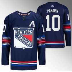 Men New York Rangers 10 Artemi Panarin Navy Stitched Jersey