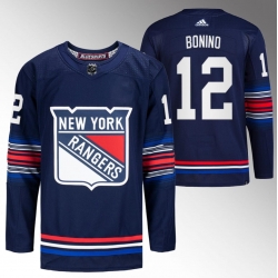Men New York Rangers 12 Nick Bonino Navy Stitched Jersey