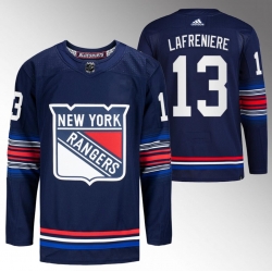 Men New York Rangers 13 Alexis Lafreniere Navy Stitched Jersey