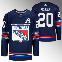 Men New York Rangers 20 Chris Kreider Navy Stitched Jersey