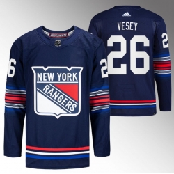 Men New York Rangers 26 Jimmy Vesey Navy Stitched Jersey