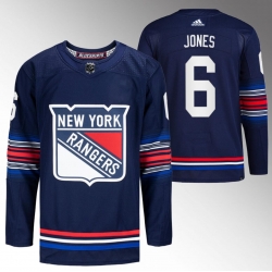 Men New York Rangers 6 Zac Jones Navy Stitched Jersey