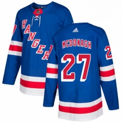 Mens Adidas New York Rangers 27 Ryan McDonagh Authentic Royal Blue Home NHL Jersey 