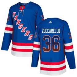 Mens Adidas New York Rangers 36 Mats Zuccarello Authentic Royal Blue Drift Fashion NHL Jersey 