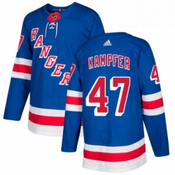 Mens Adidas New York Rangers 47 Steven Kampfer Authentic Royal Blue Home NHL Jersey 