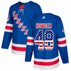 Mens Adidas New York Rangers 48 Brett Howden Authentic Royal Blue USA Flag Fashion NHL Jersey 