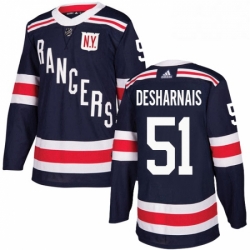 Mens Adidas New York Rangers 51 David Desharnais Authentic Navy Blue 2018 Winter Classic NHL Jersey 