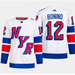 Men's New York Rangers #12 Nick Bonino White 2024 Stadium Series Stitched Jersey