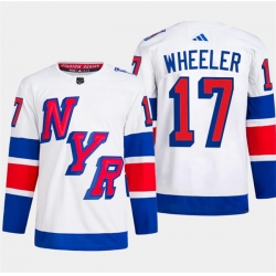 Men's New York Rangers #17 Blake Wheeler White 2024 Stadium Series Stitched Jersey