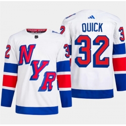 Men's New York Rangers #32 Jonathan Quick White 2024 Stadium Series Stitched Jersey