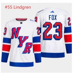 Men's New York Rangers #55 Ryan Lindgren White 2024 Stadium Series Stitched Jerseys