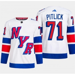 Men's New York Rangers #71 Tyler Pitlick White 2024 Stadium Series Stitched Jersey