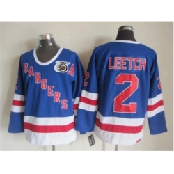 NHL New York Rangers #2 leetch blue jerseys[m&n 75th]