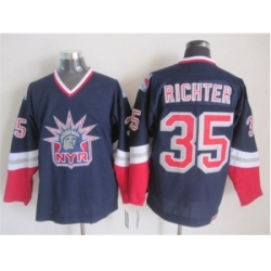 NHL New York Rangers #35 Richter Dark blue jerseys[Retro Former head]