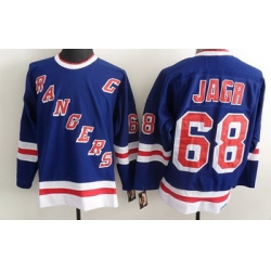 New York Rangers 68 Jagr Blue Jerseys Throwback