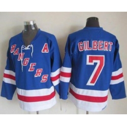 New York Rangers #7 Rod Gilbert Light Blue CCM Throwback Stitched NHL Jersey