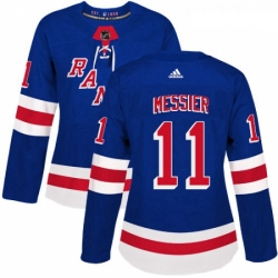 Womens Adidas New York Rangers 11 Mark Messier Premier Royal Blue Home NHL Jersey 