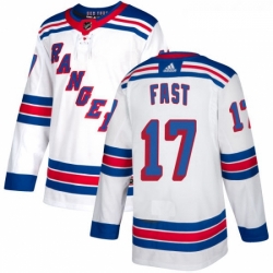 Womens Adidas New York Rangers 17 Jesper Fast Authentic White Away NHL Jersey 