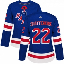 Womens Adidas New York Rangers 22 Kevin Shattenkirk Premier Royal Blue Home NHL Jersey 