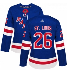 Womens Adidas New York Rangers 26 Martin St Louis Premier Royal Blue Home NHL Jersey 