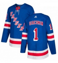 Youth Adidas New York Rangers 1 Eddie Giacomin Premier Royal Blue Home NHL Jersey 