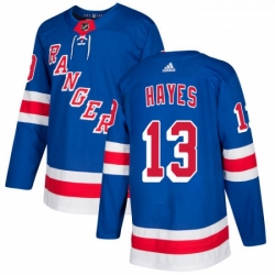 Youth Adidas New York Rangers 13 Kevin Hayes Authentic Royal Blue Home NHL Jersey 