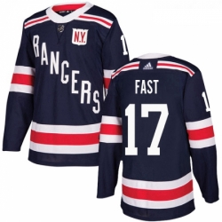 Youth Adidas New York Rangers 17 Jesper Fast Authentic Navy Blue 2018 Winter Classic NHL Jersey 