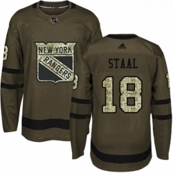 Youth Adidas New York Rangers 18 Marc Staal Authentic Green Salute to Service NHL Jersey 