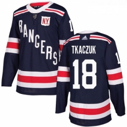 Youth Adidas New York Rangers 18 Walt Tkaczuk Authentic Navy Blue 2018 Winter Classic NHL Jersey 