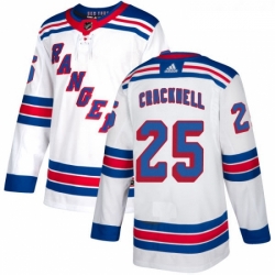 Youth Adidas New York Rangers 25 Adam Cracknell Authentic White Away NHL Jersey 