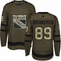 Youth Adidas New York Rangers 89 Pavel Buchnevich Authentic Green Salute to Service NHL Jersey 